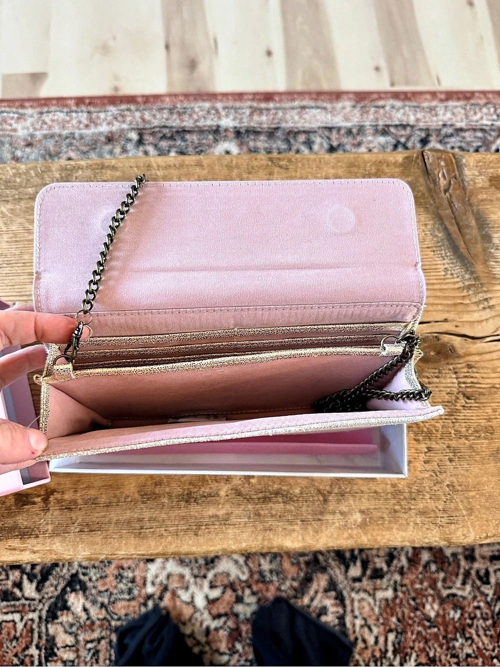 Clutch Pink Chain Wristlet